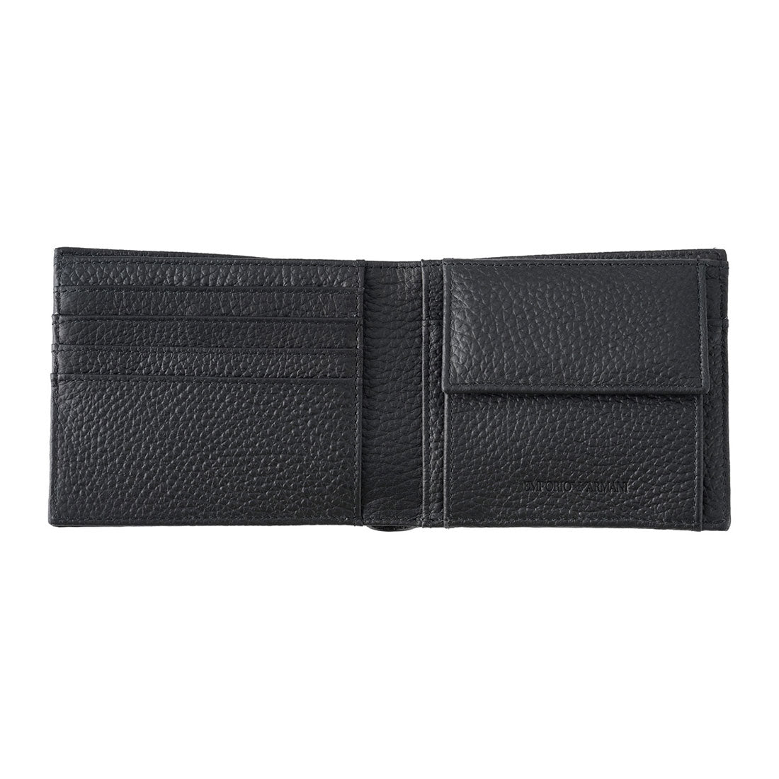 エンポリオ アルマーニ EMPORIO ARMANI 2つ折り財布 エンポリオアルマーニ ALL OVER EMBOSSED EAGLE COIN POCKET WALLET EM001741 AF14774 UC001 BLACK （ブラック） ブラック