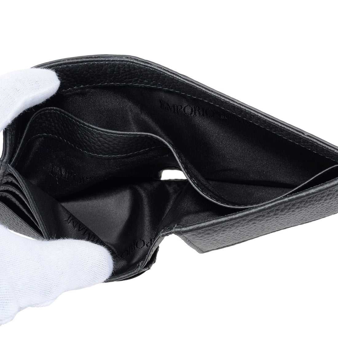 エンポリオ アルマーニ EMPORIO ARMANI 2つ折り財布 エンポリオアルマーニ ALL OVER EMBOSSED EAGLE COIN POCKET WALLET EM001741 AF14774 UC001 BLACK （ブラック） ブラック
