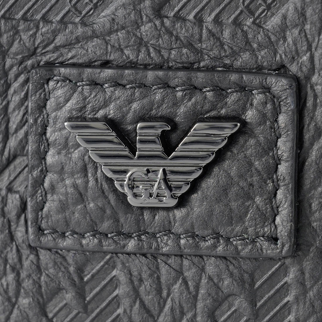 エンポリオ アルマーニ EMPORIO ARMANI 2つ折り財布 エンポリオアルマーニ ALL OVER EMBOSSED EAGLE COIN POCKET WALLET EM001741 AF14774 UC001 BLACK （ブラック） ブラック