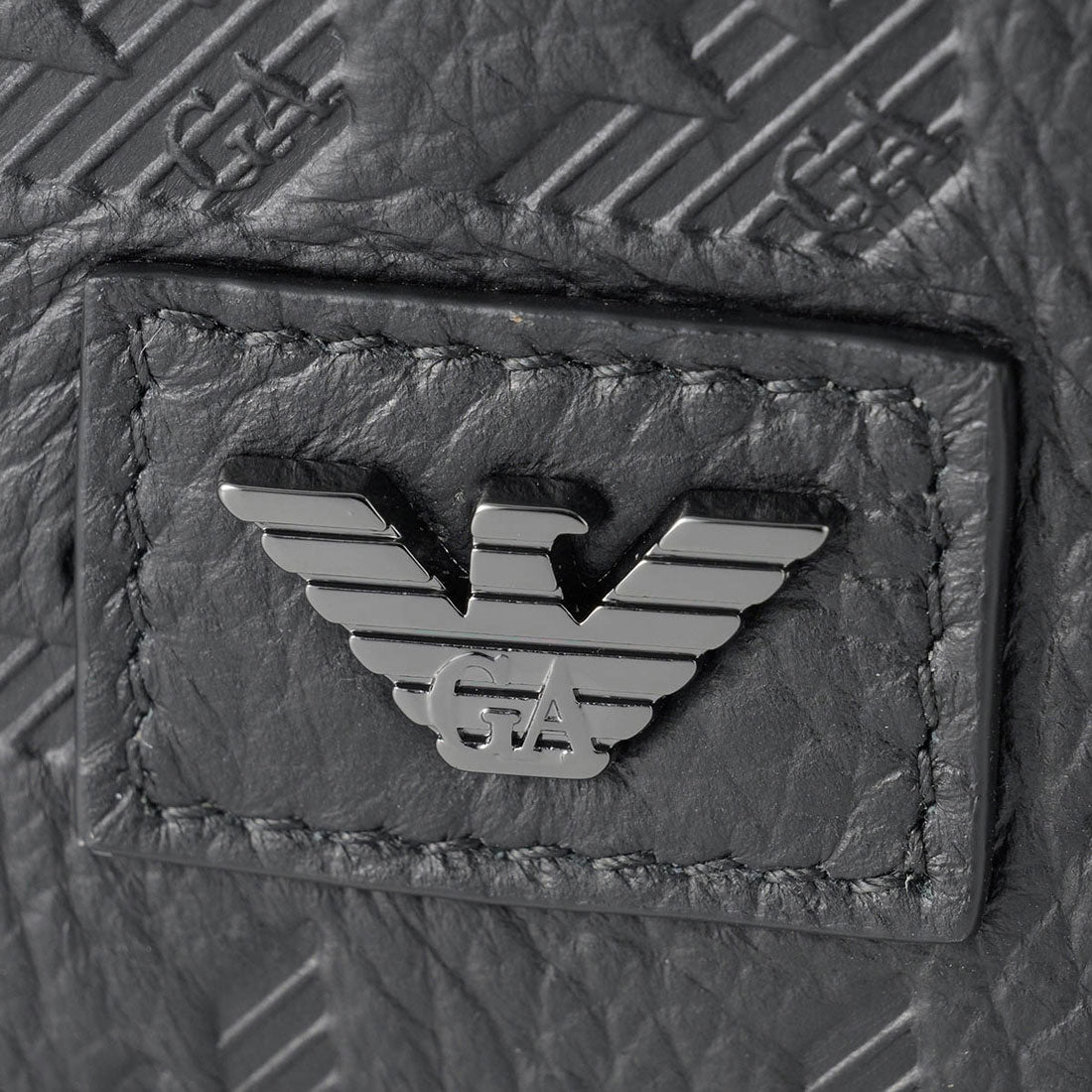 エンポリオ アルマーニ EMPORIO ARMANI 長財布 エンポリオアルマーニ ALL OVER EMBOSSED EAGLE LARGE WALLET EM001742 AF14774 UC001 BLACK （ブラック） ブラック