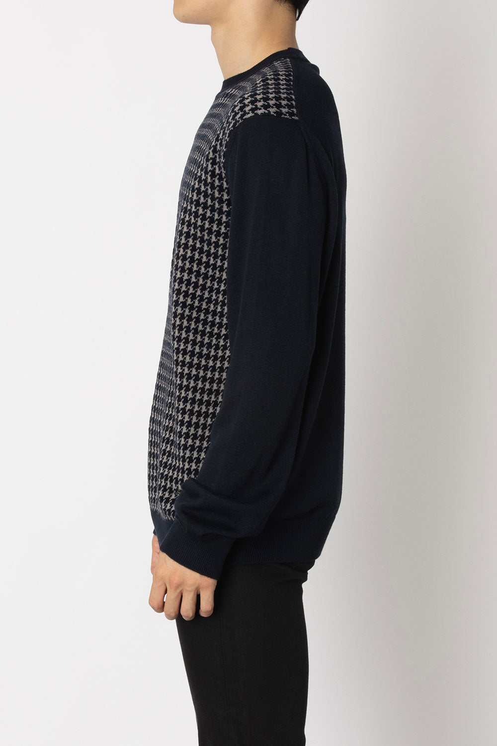 エンポリオ アルマーニ EMPORIO ARMANI EMPORIO ARMANI 千鳥柄 クルーネックセーター マルタミボンド（ブラック） ブラック