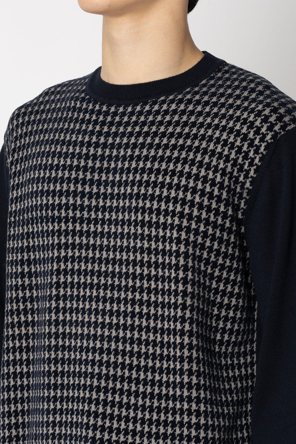 エンポリオ アルマーニ EMPORIO ARMANI EMPORIO ARMANI 千鳥柄 クルーネックセーター マルタミボンド（ブラック） ブラック