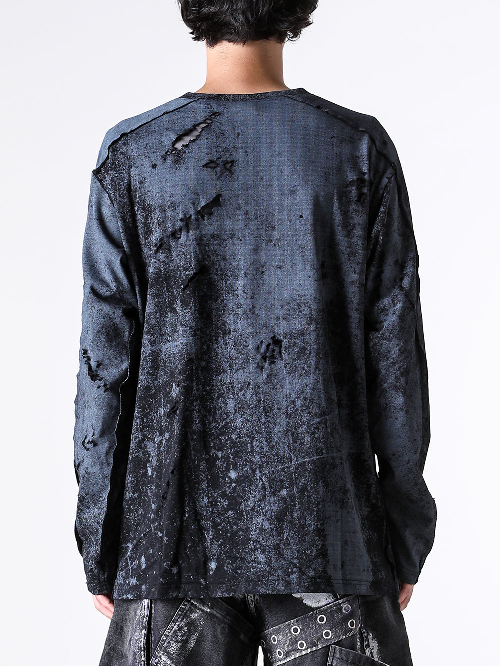 エモーショナル ワールド EMOTIONAL WORLD Mesh Destroyed Cigarette L/S T-Shirt （BLACK） BLACK
