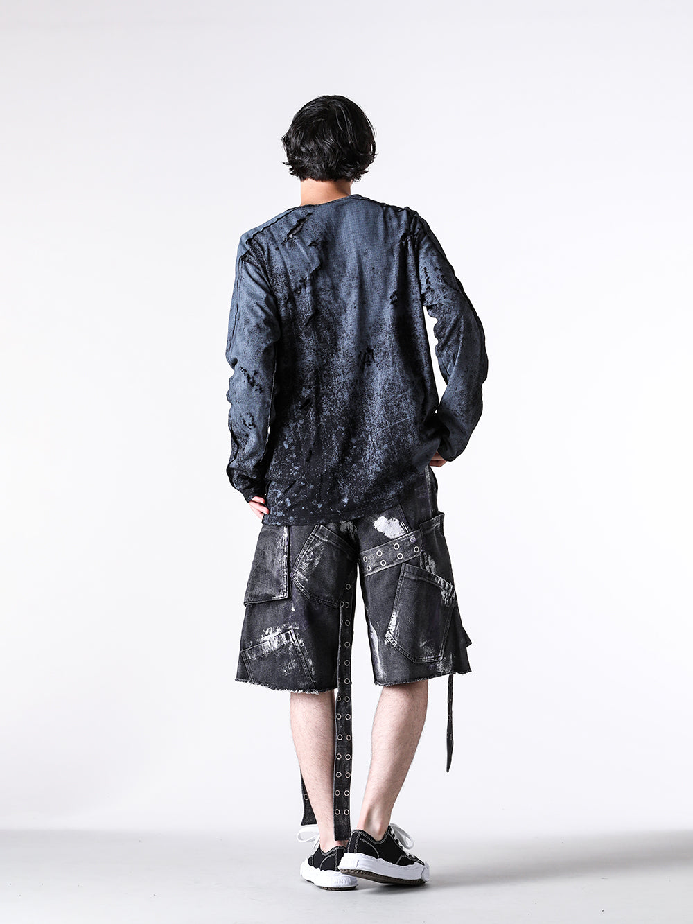 エモーショナル ワールド EMOTIONAL WORLD Mesh Destroyed Cigarette L/S T-Shirt （BLACK） BLACK