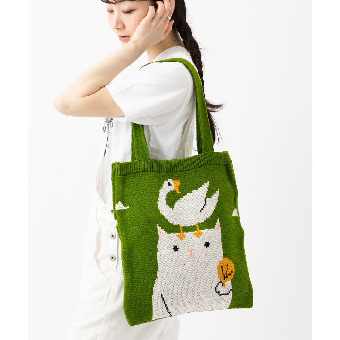 エモニーク emonique ニットトートバッグ 45x30cm （グリーン） その他9