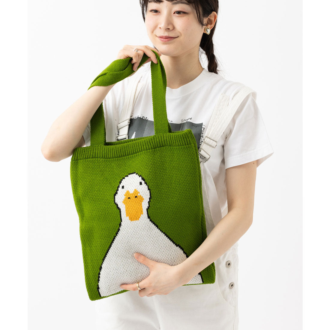 エモニーク emonique ニットトートバッグ 45x30cm （グリーン） その他2