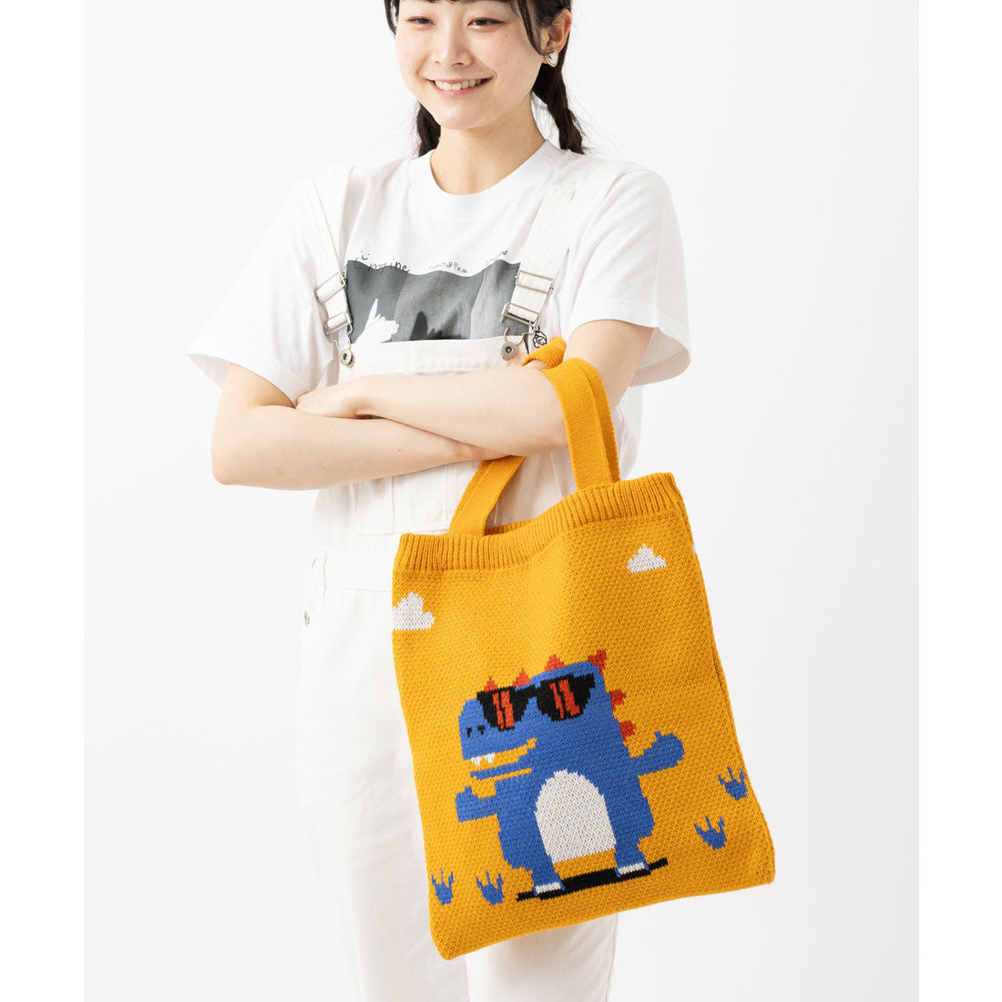 エモニーク emonique ニットトートバッグ 45x30cm （イエロー） その他10