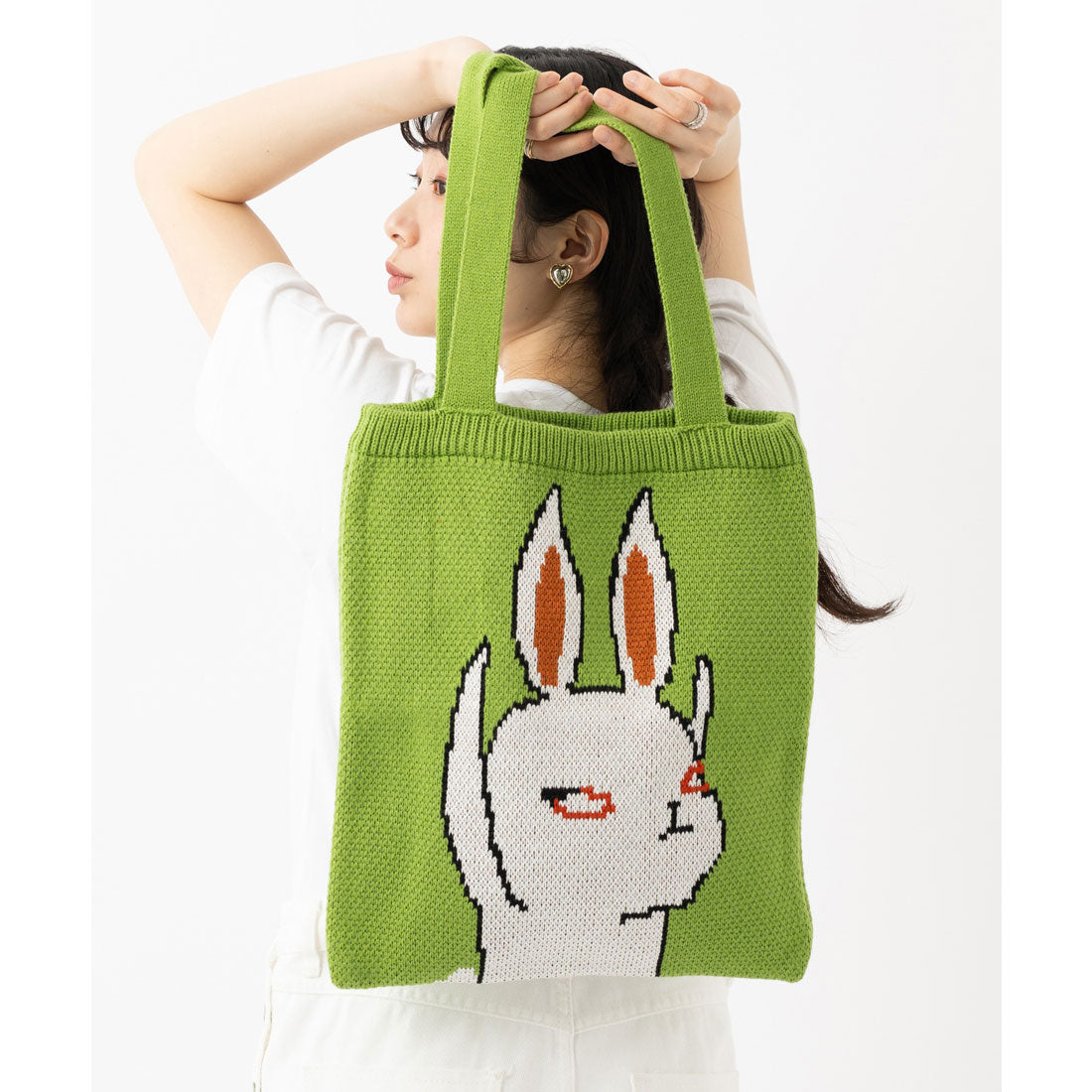 エモニーク emonique ニットトートバッグ 45x30cm （グリーン） その他11