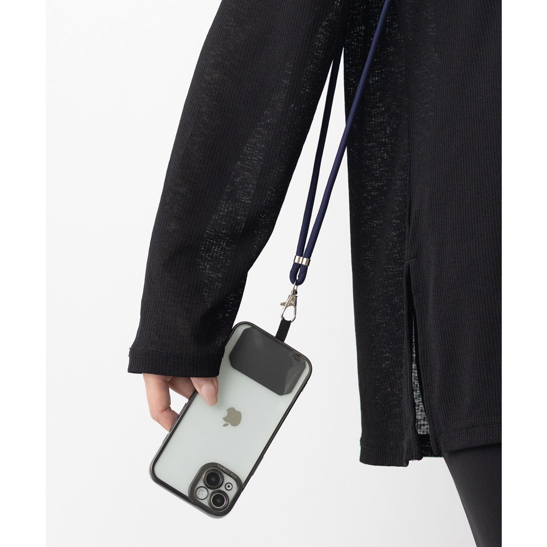 エモニーク emonique スマホケース用 パラコード モバイルストラップ スマホショルダー マルチ ネックストラップ （ネイビー） ネイビー