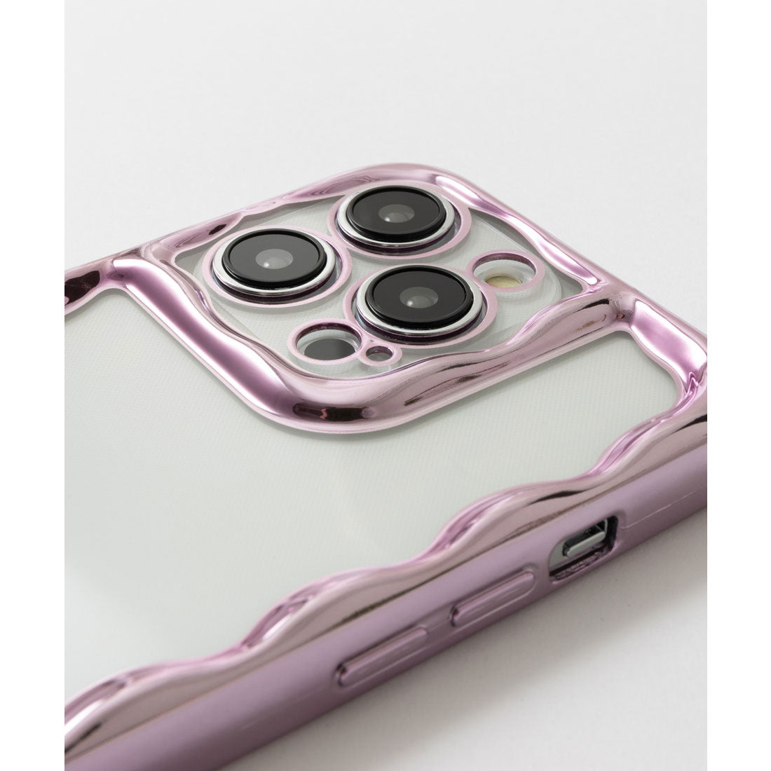 エモニーク emonique メタリック ウェーブフレーム クリア iPhoneスマホケース カバー