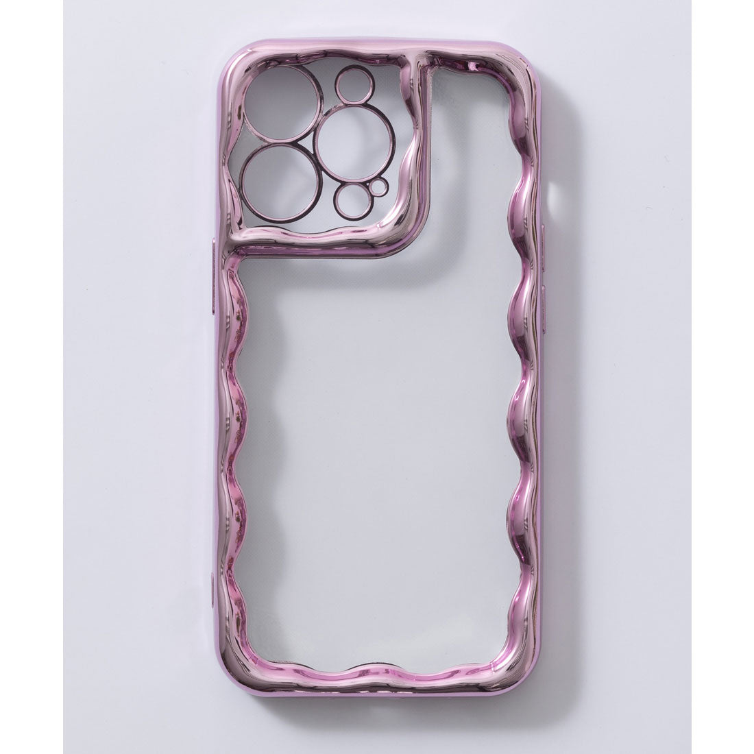エモニーク emonique メタリック ウェーブフレーム クリア iPhoneスマホケース カバー