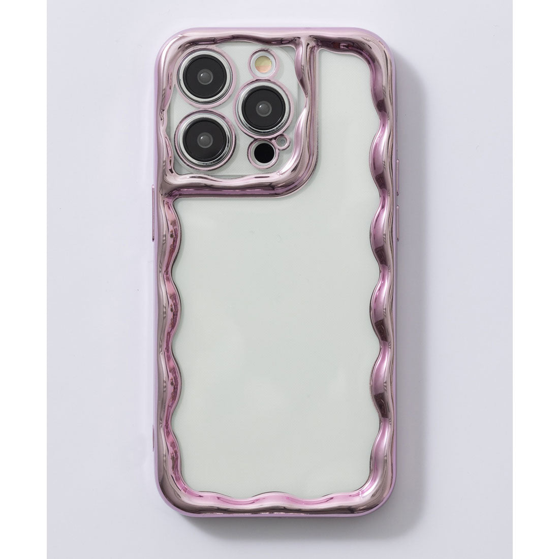 エモニーク emonique メタリック ウェーブフレーム クリア iPhoneスマホケース カバー