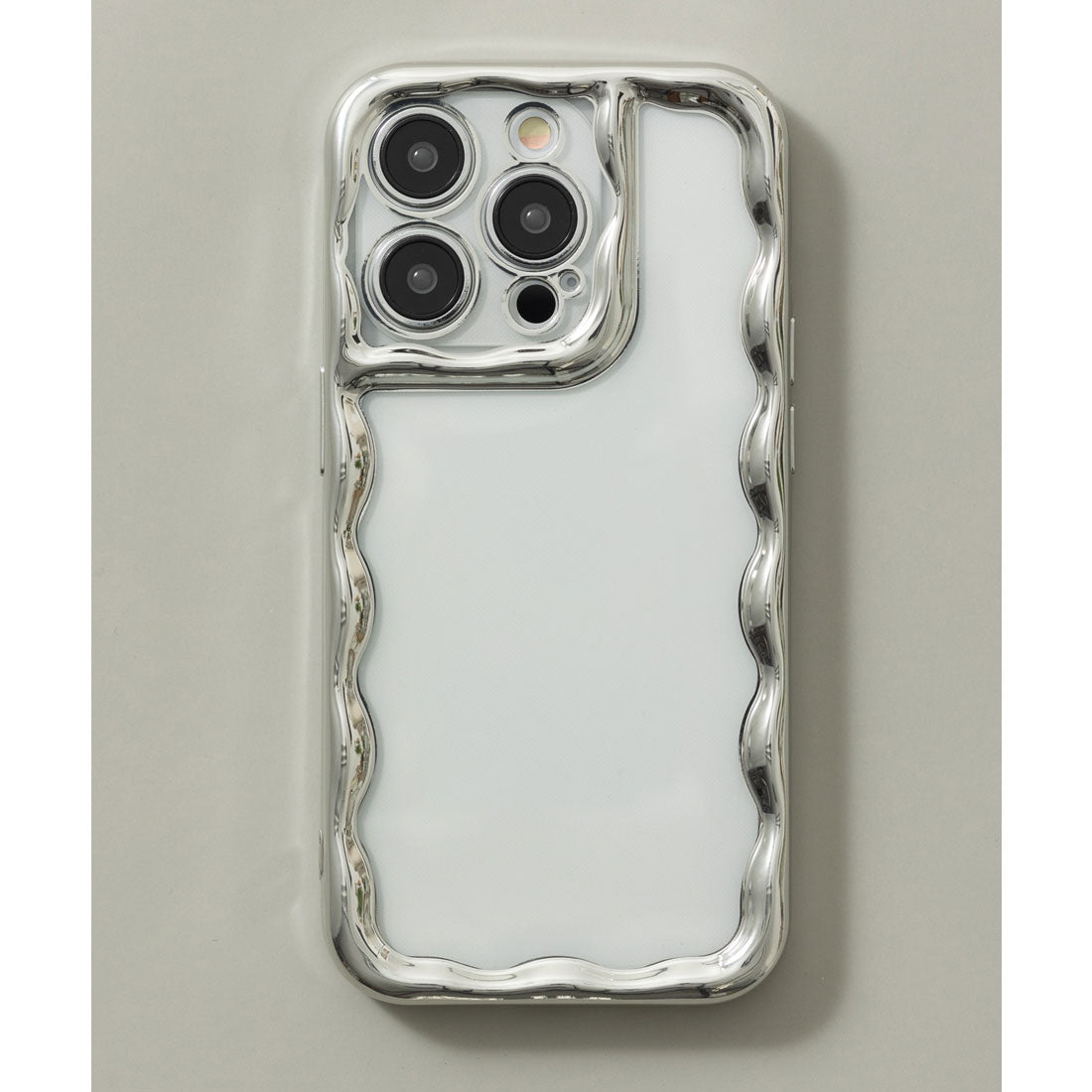 エモニーク emonique メタリック ウェーブフレーム クリア iPhoneスマホケース カバー