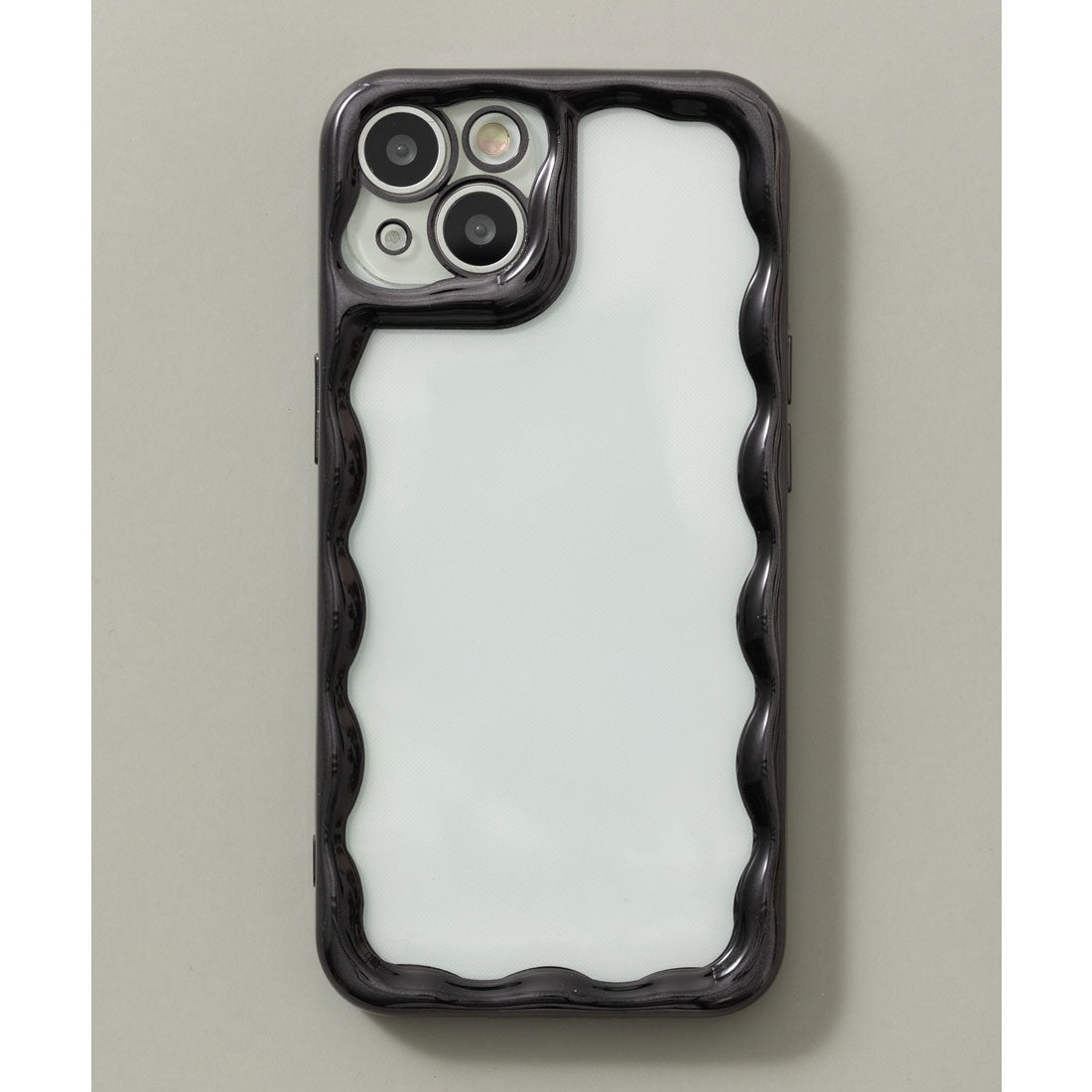 エモニーク emonique メタリック ウェーブフレーム クリア iPhoneスマホケース カバー