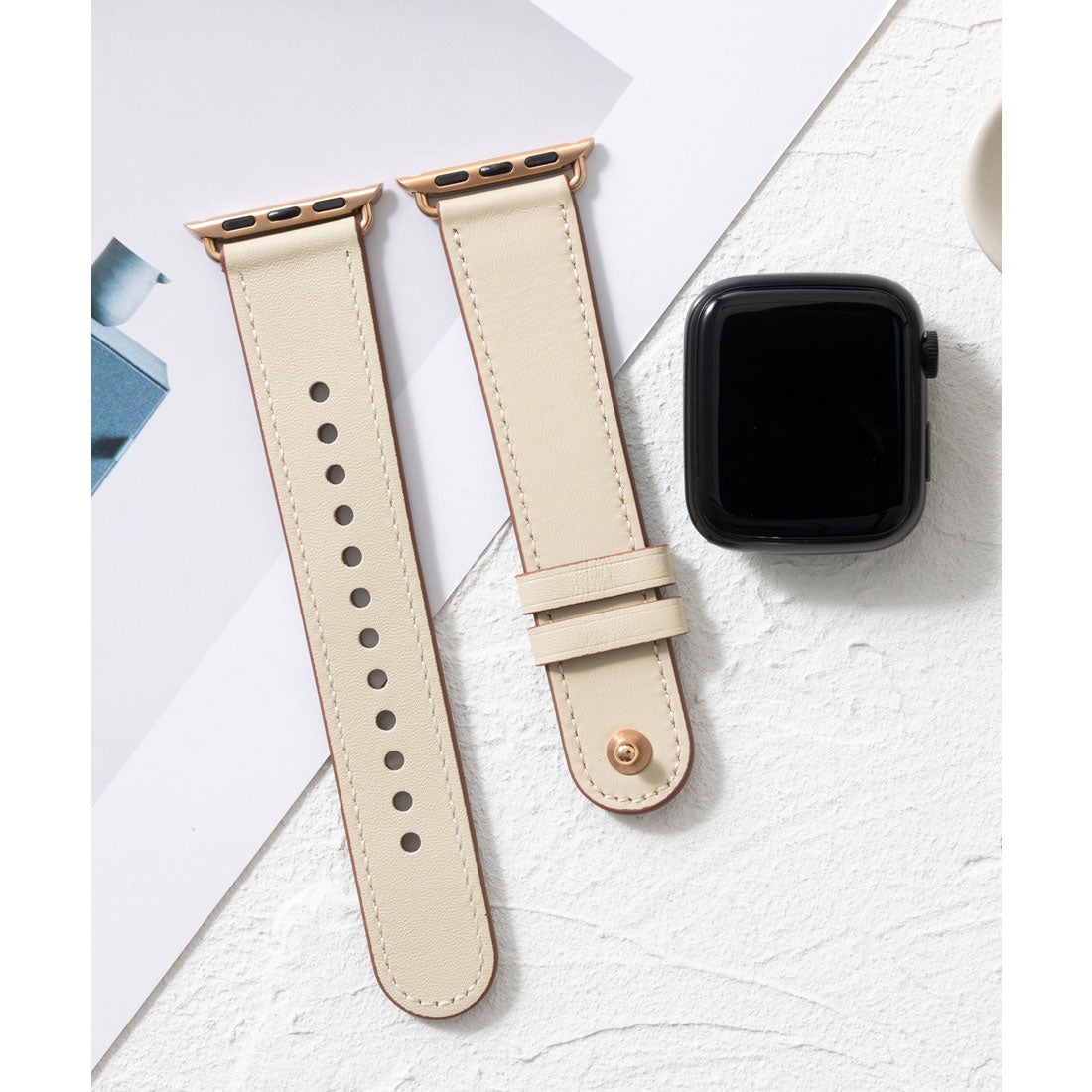 エモニーク emonique 本革皮革 Apple Watch 錶帶 智能手錶帶【38/40/41/42/44/45/49mm 兼容】
