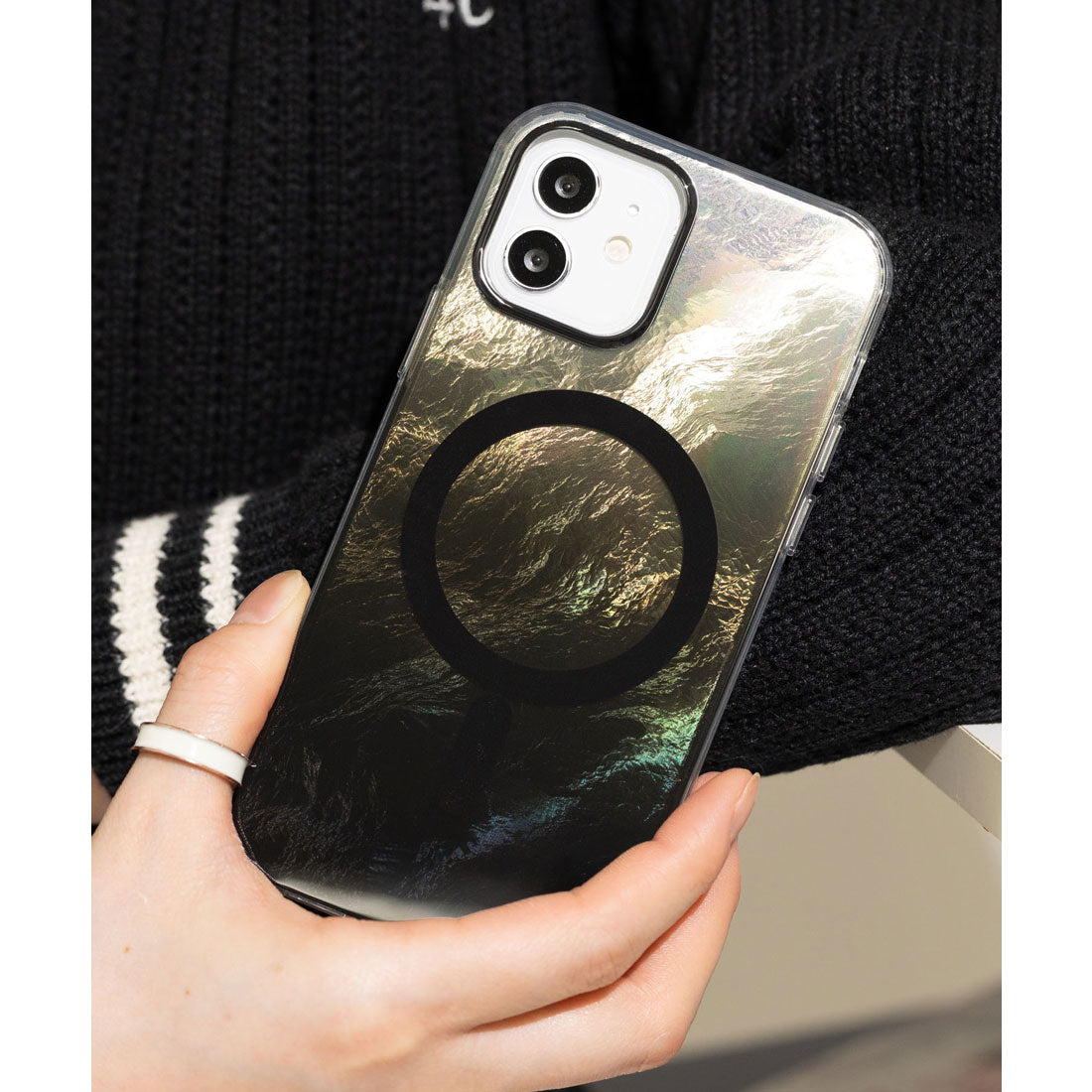 エモニーク emonique iPhoneケース カバー magsafe対応 （ブラック） ブラック