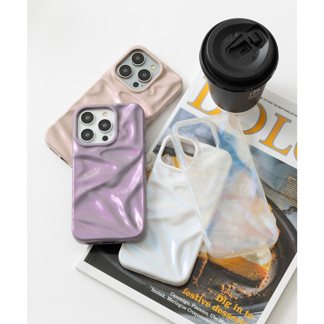 エモニーク emonique 立体ウェーブ シワ感 iPhoneケース カバー （その他16） その他16