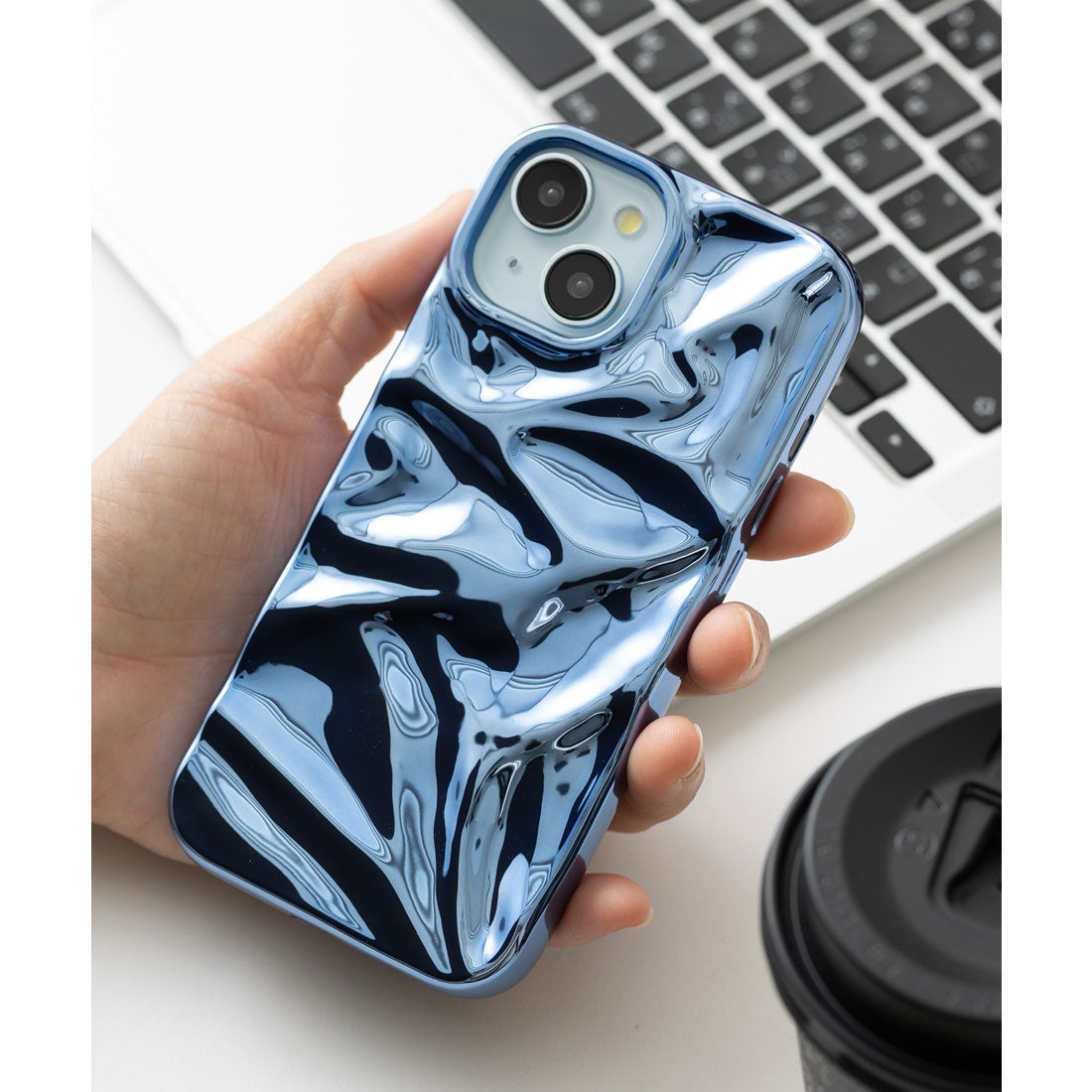 エモニーク emonique 立体ウェーブ シワ感 iPhoneケース カバー （その他4） その他4
