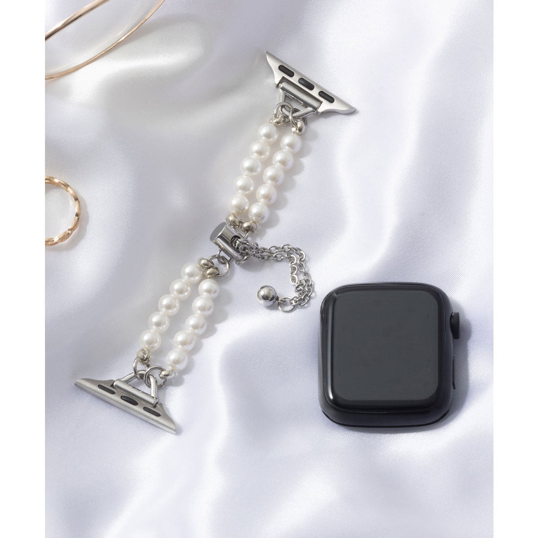 エモニーク emonique ステンレス製 Apple Watch Band スマートウォッチバンド【38/40/41/42/44/45/49mm対応】 （ホワイト） ホワイト