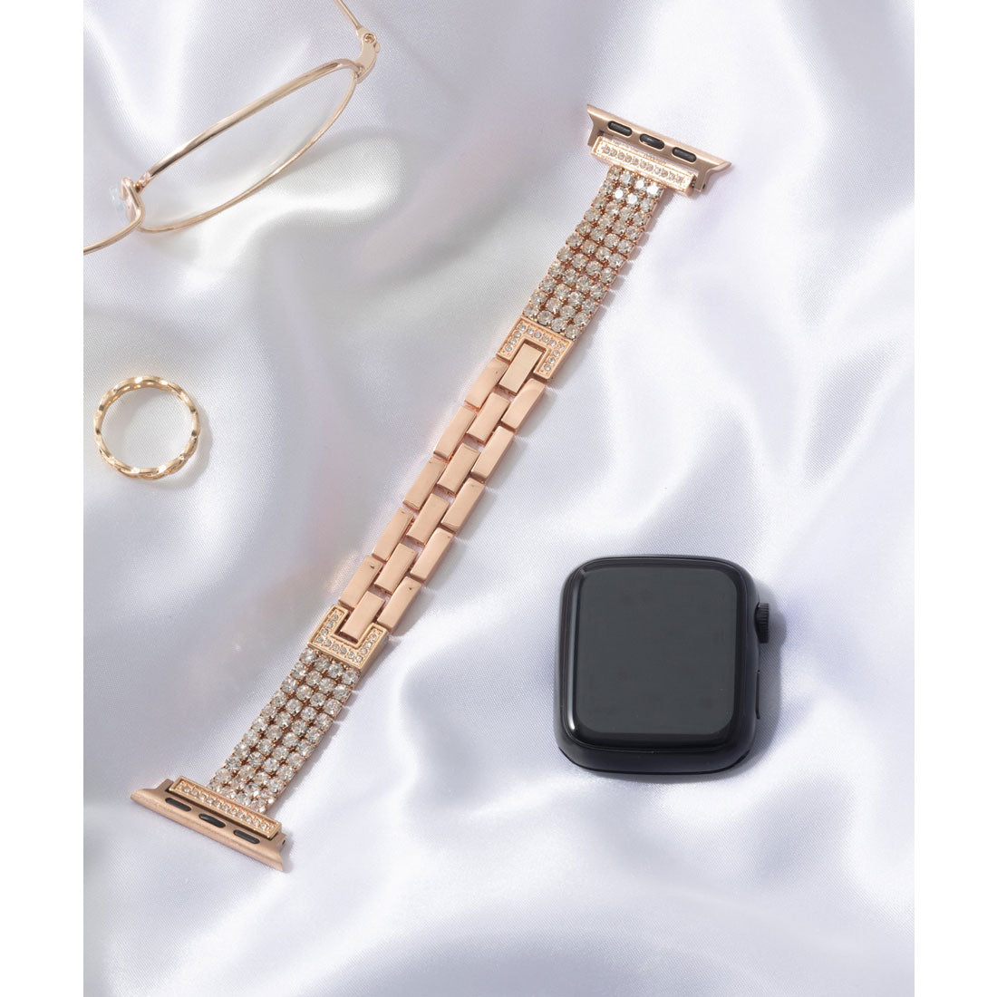 エモニーク emonique ステンレス製 Apple Watch Band スマートウォッチバンド【38/40/41/42/44/45/49mm対応】 （ピンクゴールド） ピンクゴールド