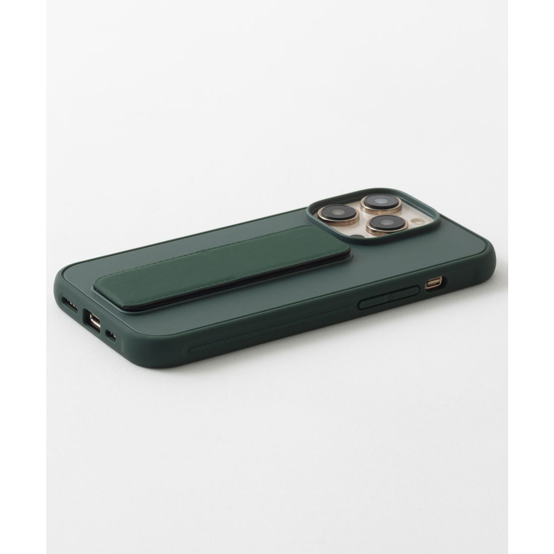 エモニーク emonique スタンドホルダーハンドル付き シリコン iPhoneケース カバー （グリーン） グリーン