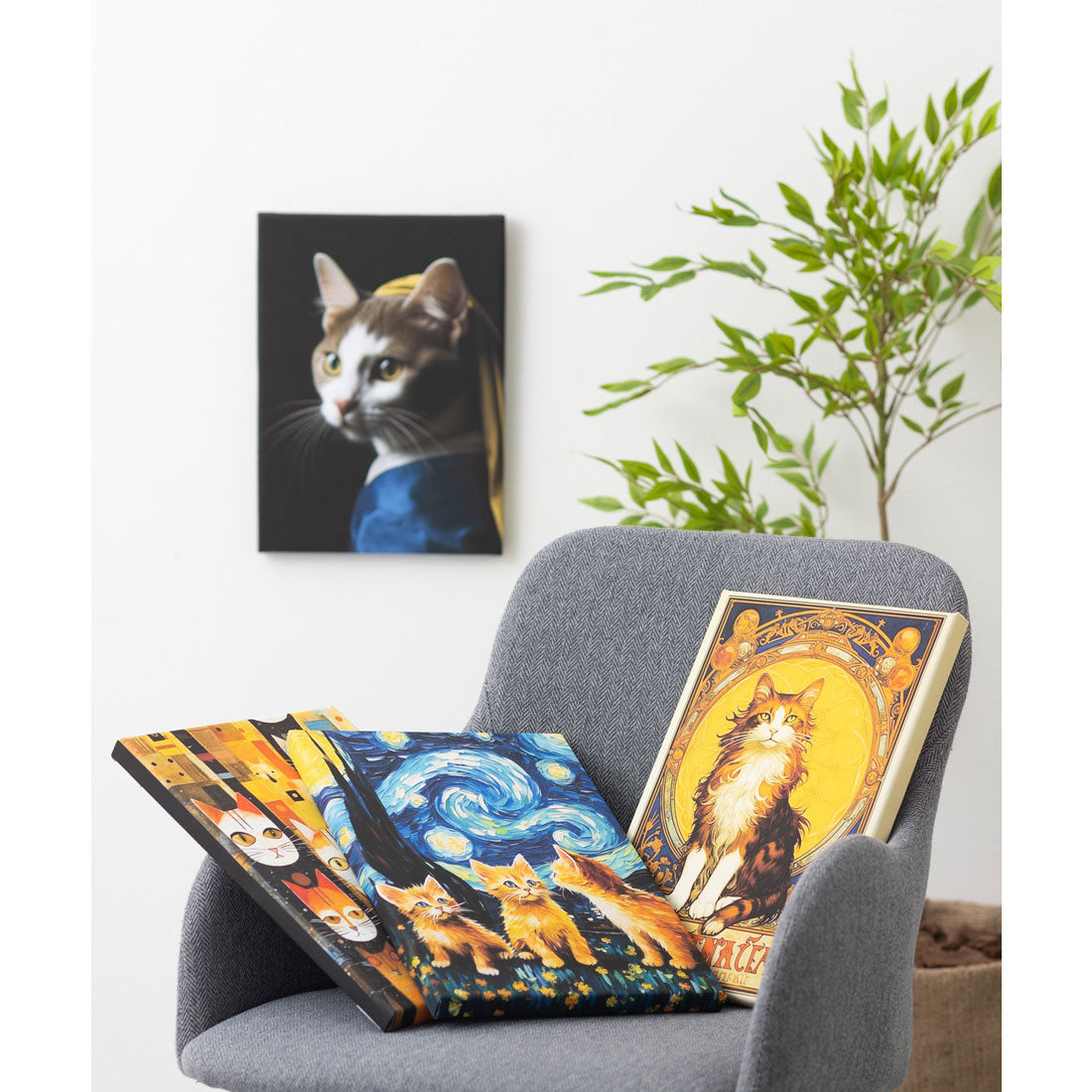エモニーク emonique 猫 デザイン 世界の名画 壁掛け アートキャンバス （その他2） その他2