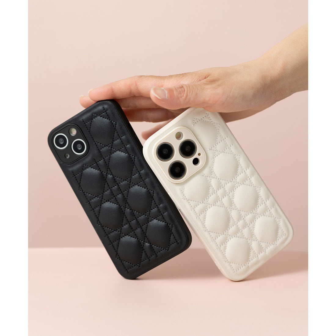 エモニーク emonique iPhoneケース カバー PUレザー ダイヤキルティング （ブラック） ブラック