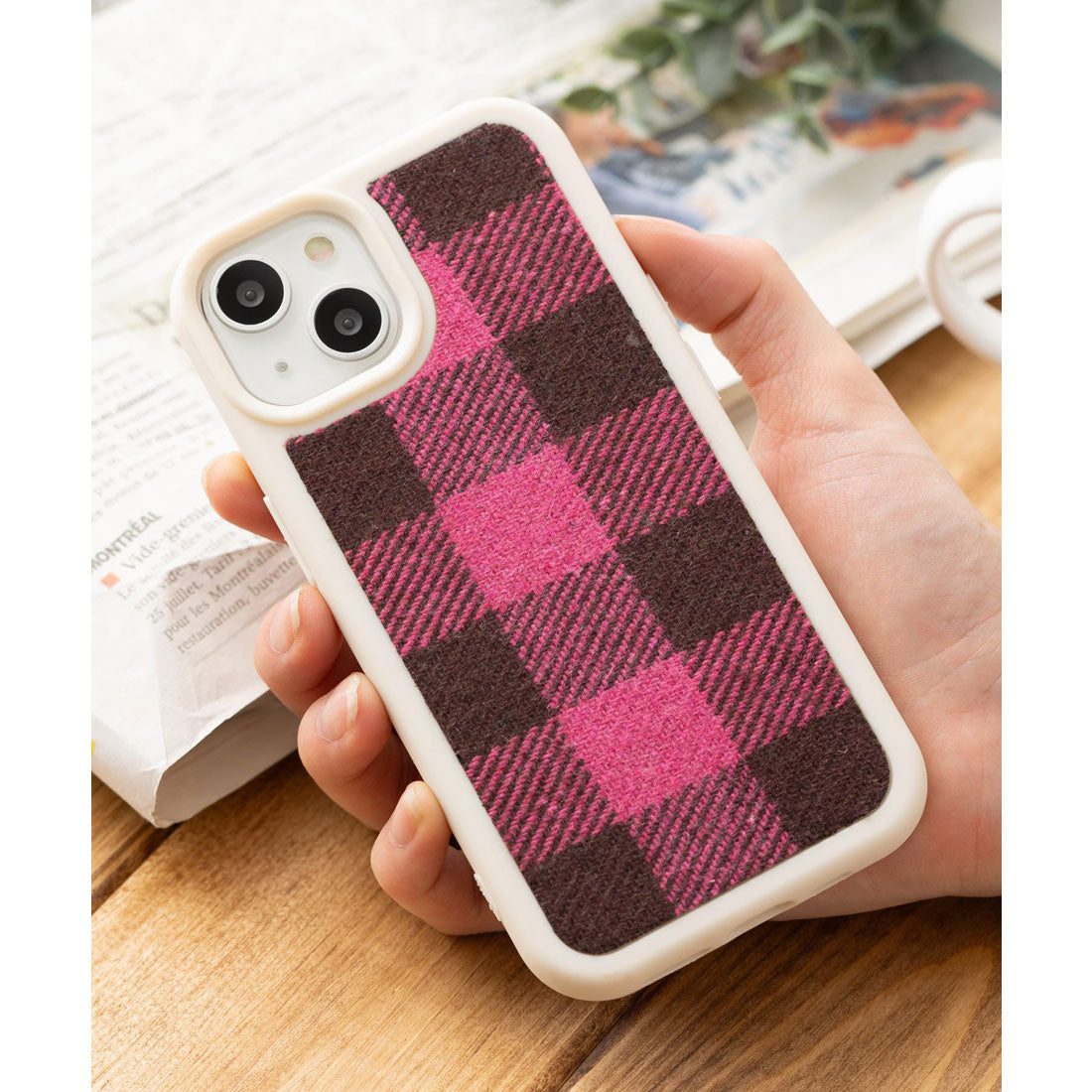 エモニーク emonique iPhoneケース カバー ウール風フランネル生地 （ピンク） ピンク