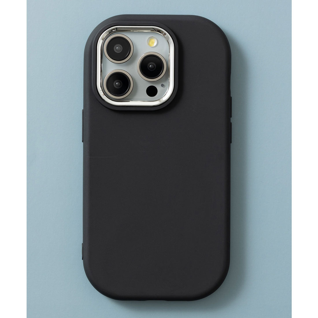 エモニーク emonique iPhoneケース カバー 滑りにくい TPUシリコン素材 マット パステルカラー （ブラック） ブラック