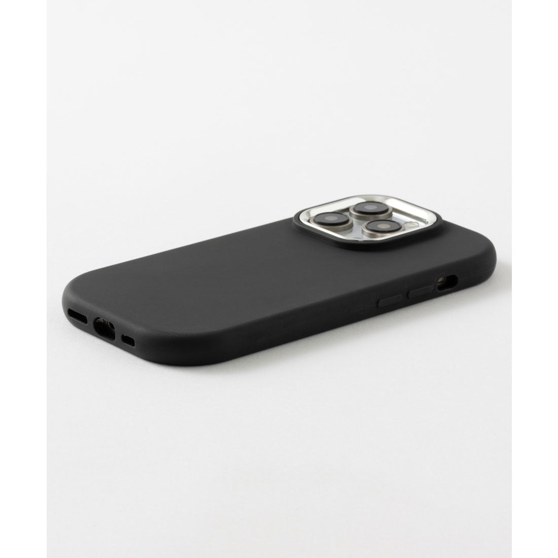 エモニーク emonique iPhoneケース カバー 滑りにくい TPUシリコン素材 マット パステルカラー （ブラック） ブラック