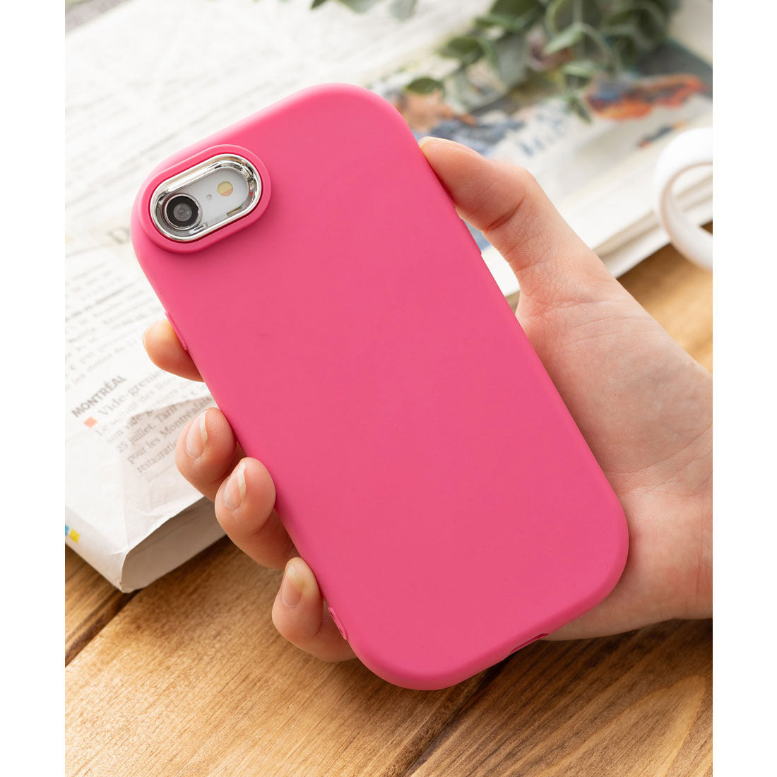 エモニーク emonique iPhoneケース カバー 滑りにくい TPUシリコン素材 マット パステルカラー （ローズ） ローズ