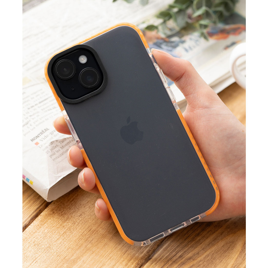 エモニーク emonique クリア iPhoneケース カバー （オレンジ） オレンジ