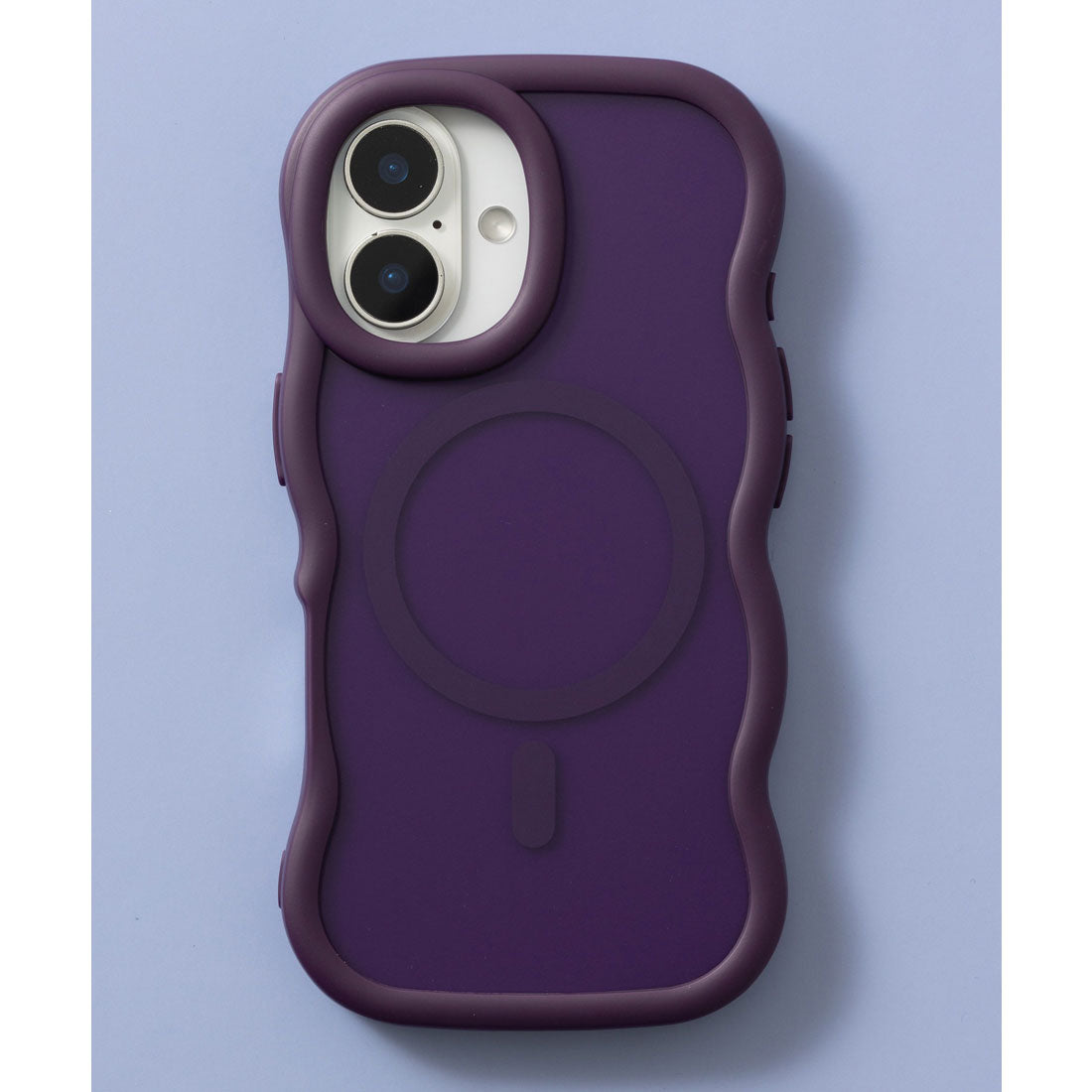 エモニーク emonique iPhoneケース カバー うねうね TPUシリコン素材 マット Magsafe対応 （パープル） パープル