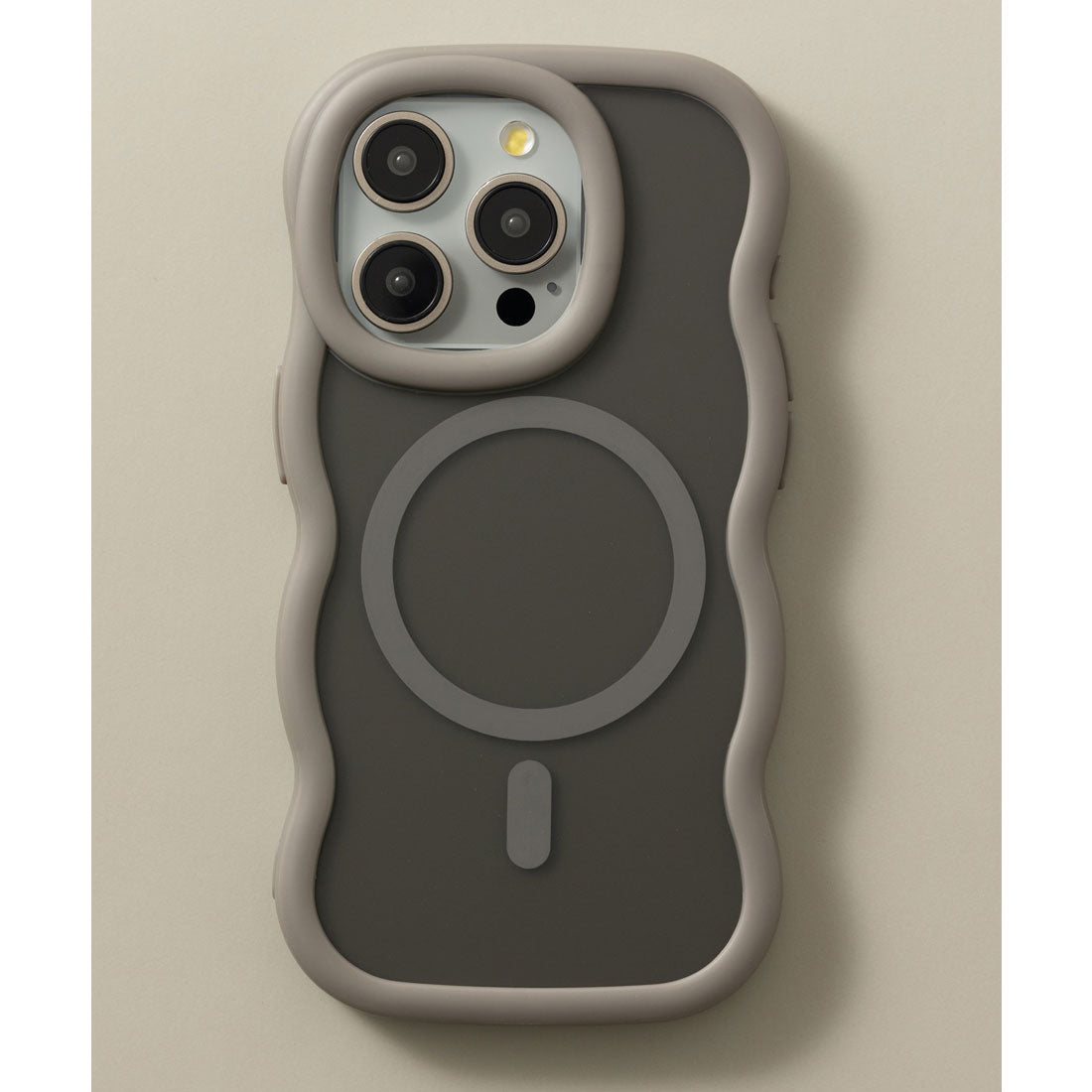 エモニーク emonique iPhoneケース カバー うねうね TPUシリコン素材 マット Magsafe対応 （グレー） グレー