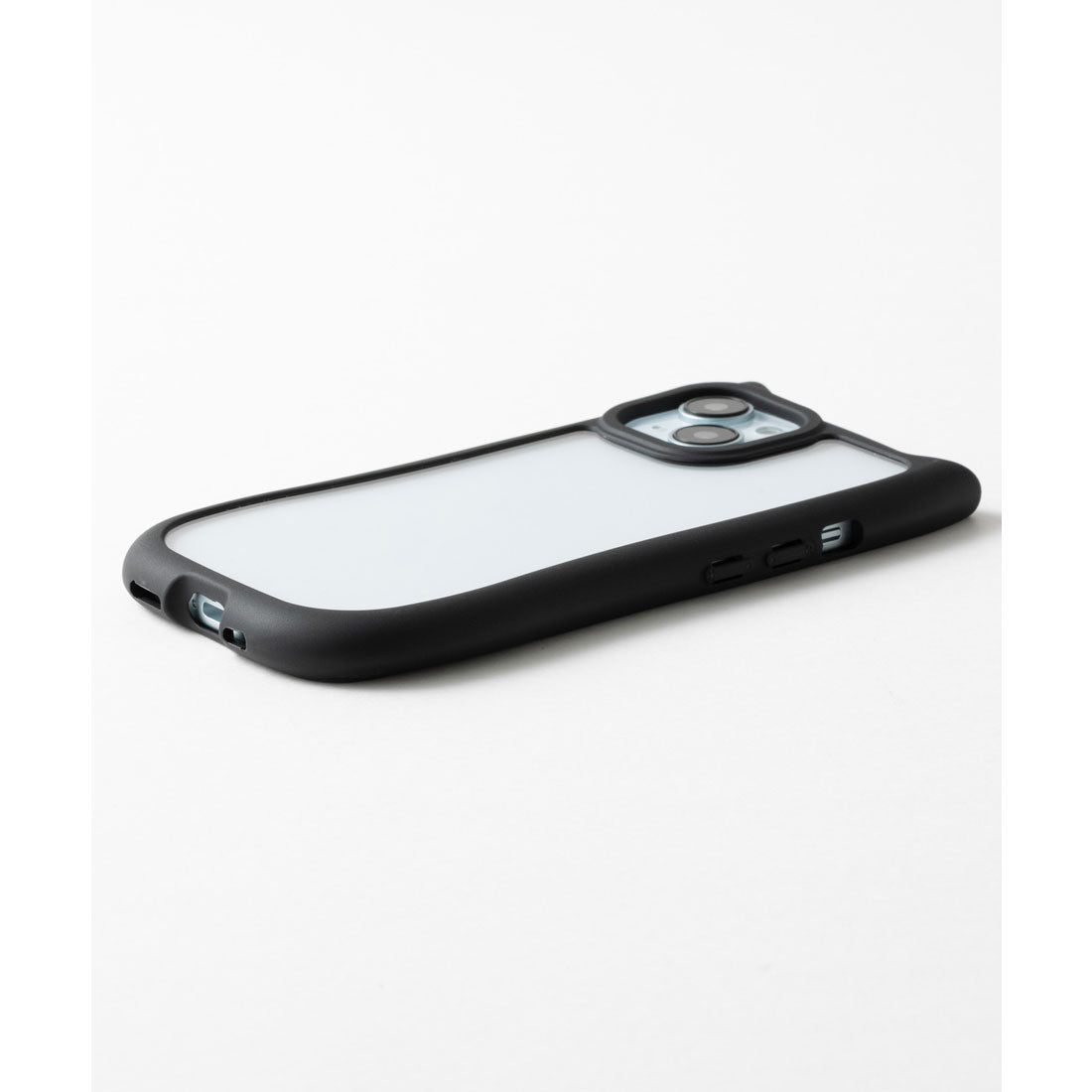 エモニーク emonique 猫耳スマホケース 衝撃防止シリコン TPU iPhone カバー （ブラック） ブラック