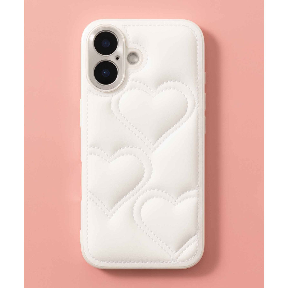 エモニーク emonique iPhoneケース カバー PUレザー ハートキルティング （ホワイト） ホワイト