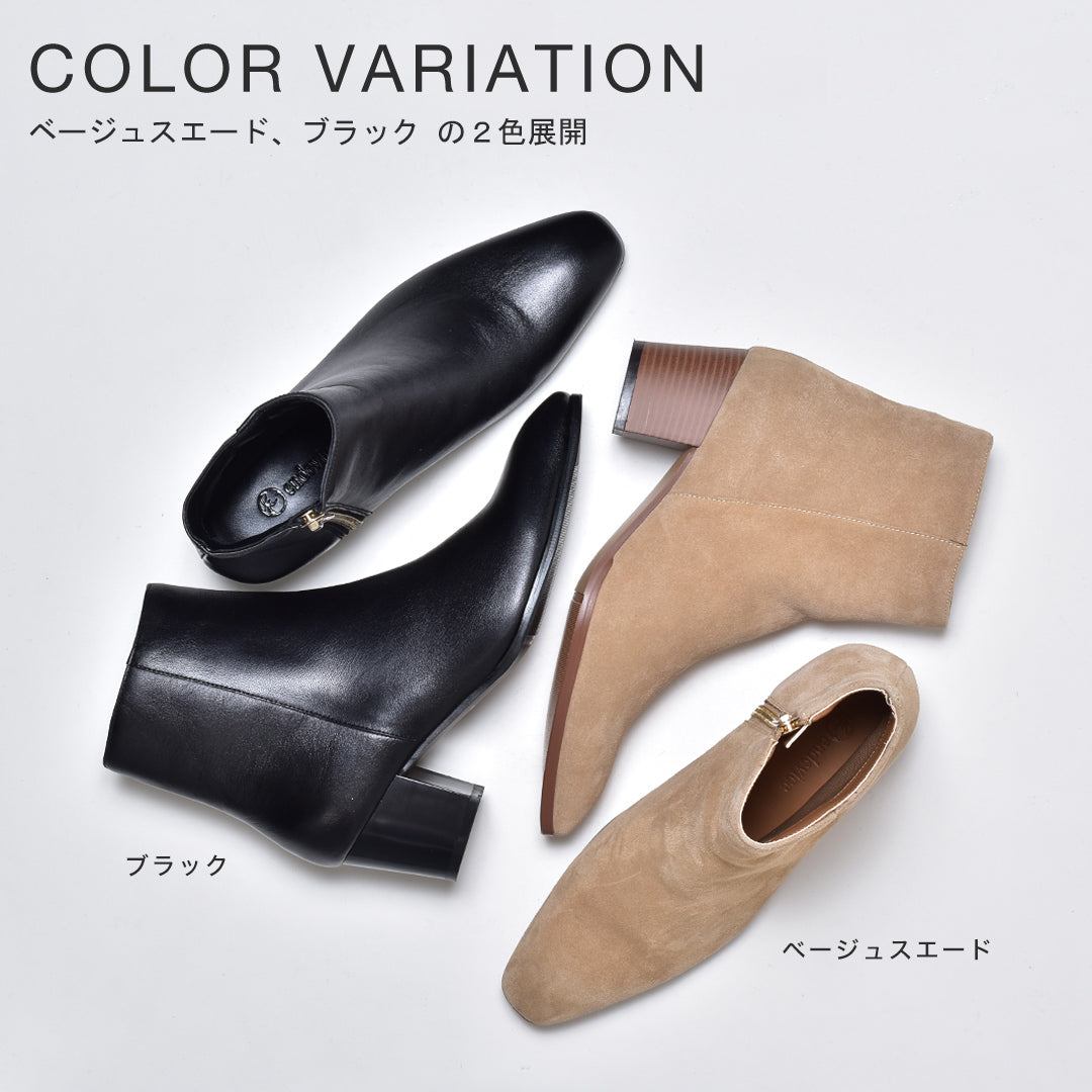 エンデヴァイス endevice 【6.5cmヒール】ジップヒールブーツ 本革