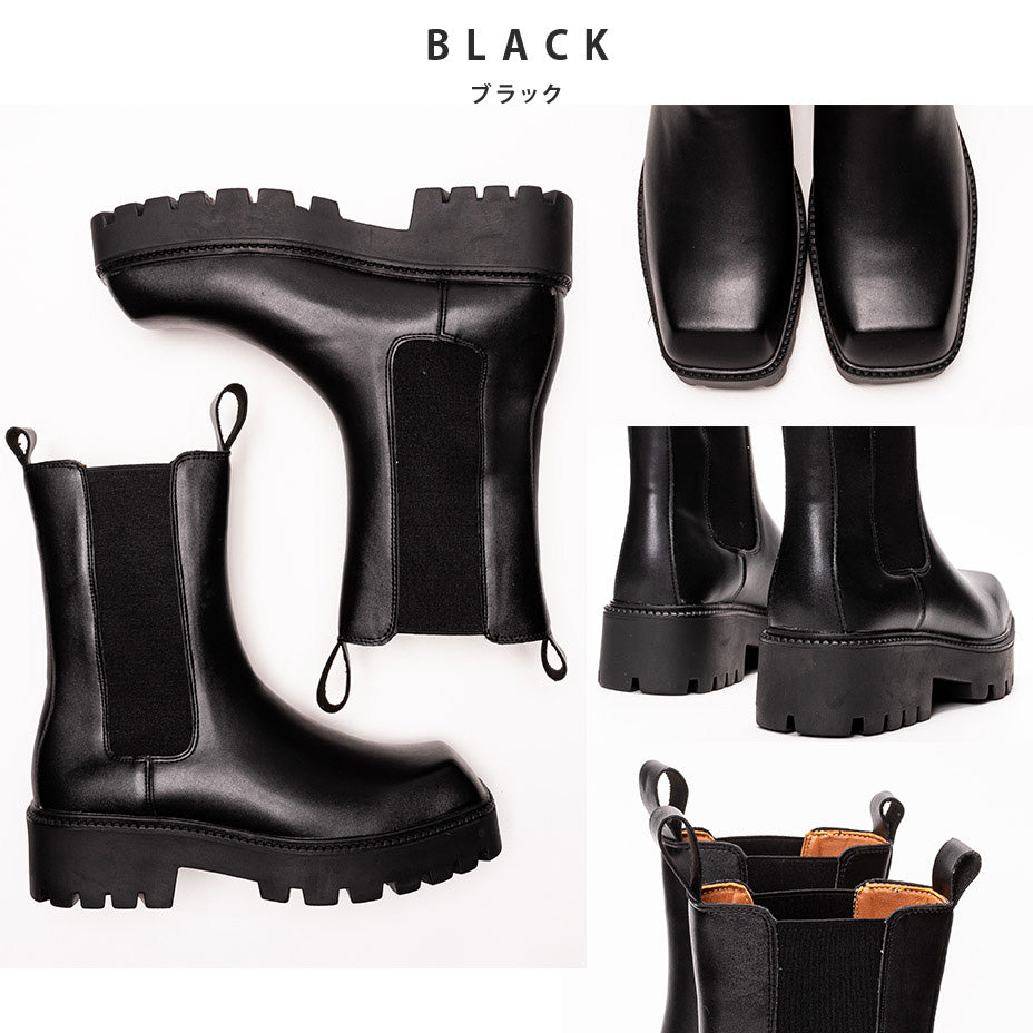 endevice tank sole square toe side gore chelsea boots