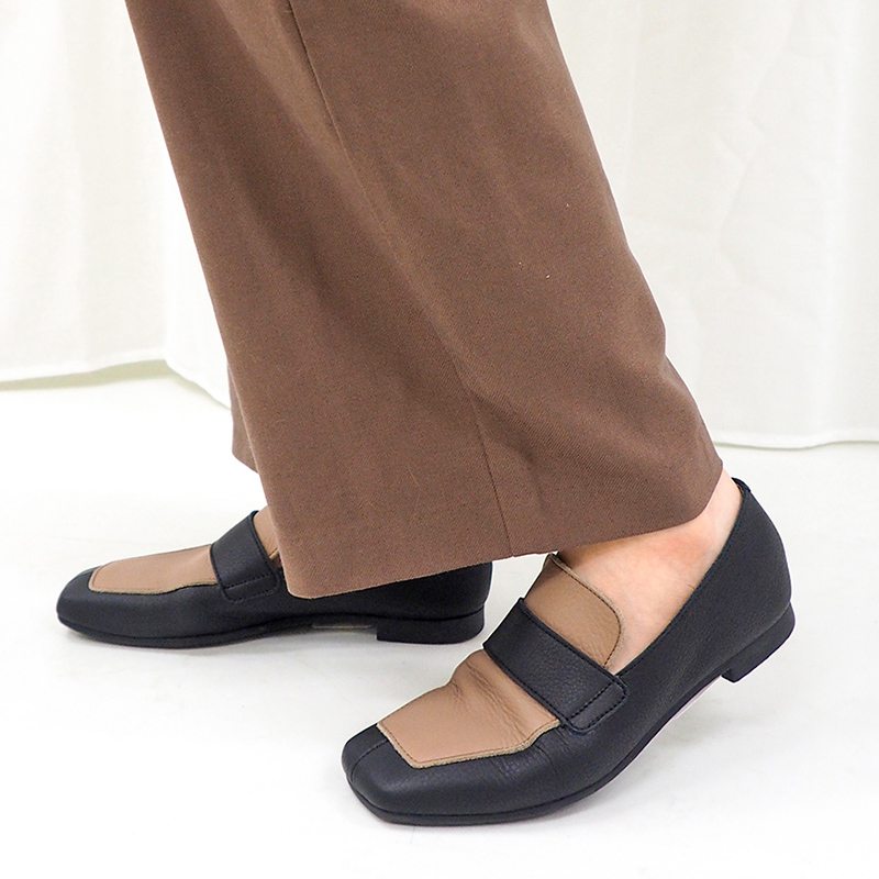 EN Ashinagaojisan EN Ashinagaojisan Waterproof│Square Loafers