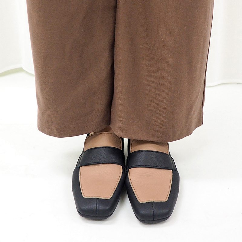 EN Ashinagaojisan EN Ashinagaojisan Waterproof│Square Loafers