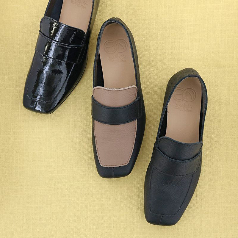 EN Ashinagaojisan EN Ashinagaojisan Waterproof│Square Loafers