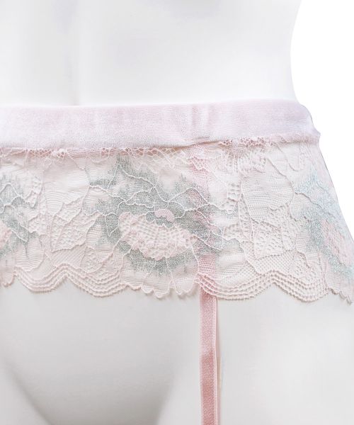 安布拉 ANNEBRA 輕柔天鵝絨 蕾絲吊襪帶