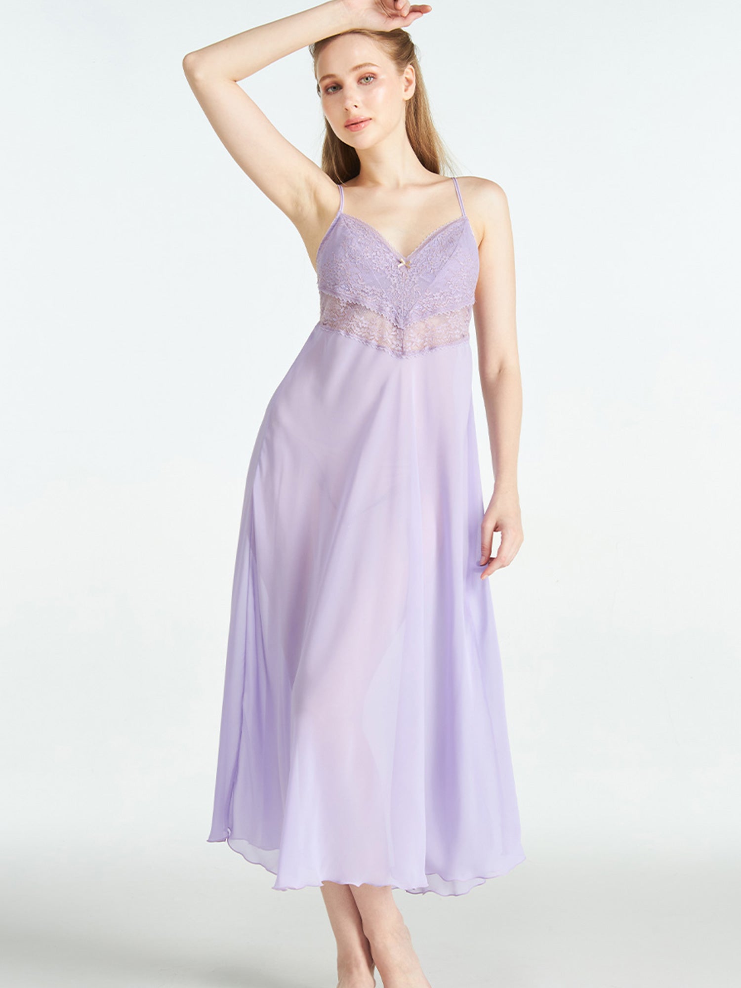 アンブラ ANNEBRA Reflex レースコンビロングドレス （Purple） Purple