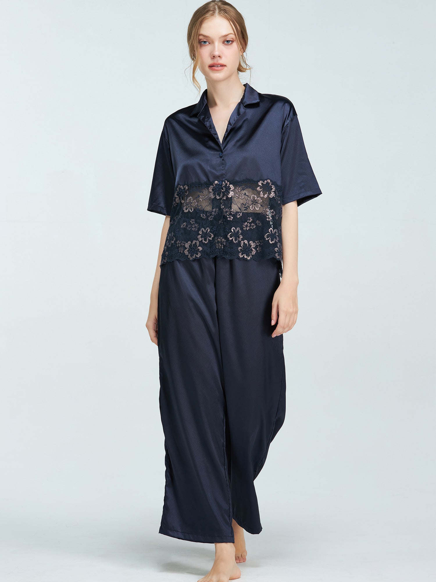 アンブラ ANNEBRA Waltz レースコンビナイトウェア （Navy） Navy