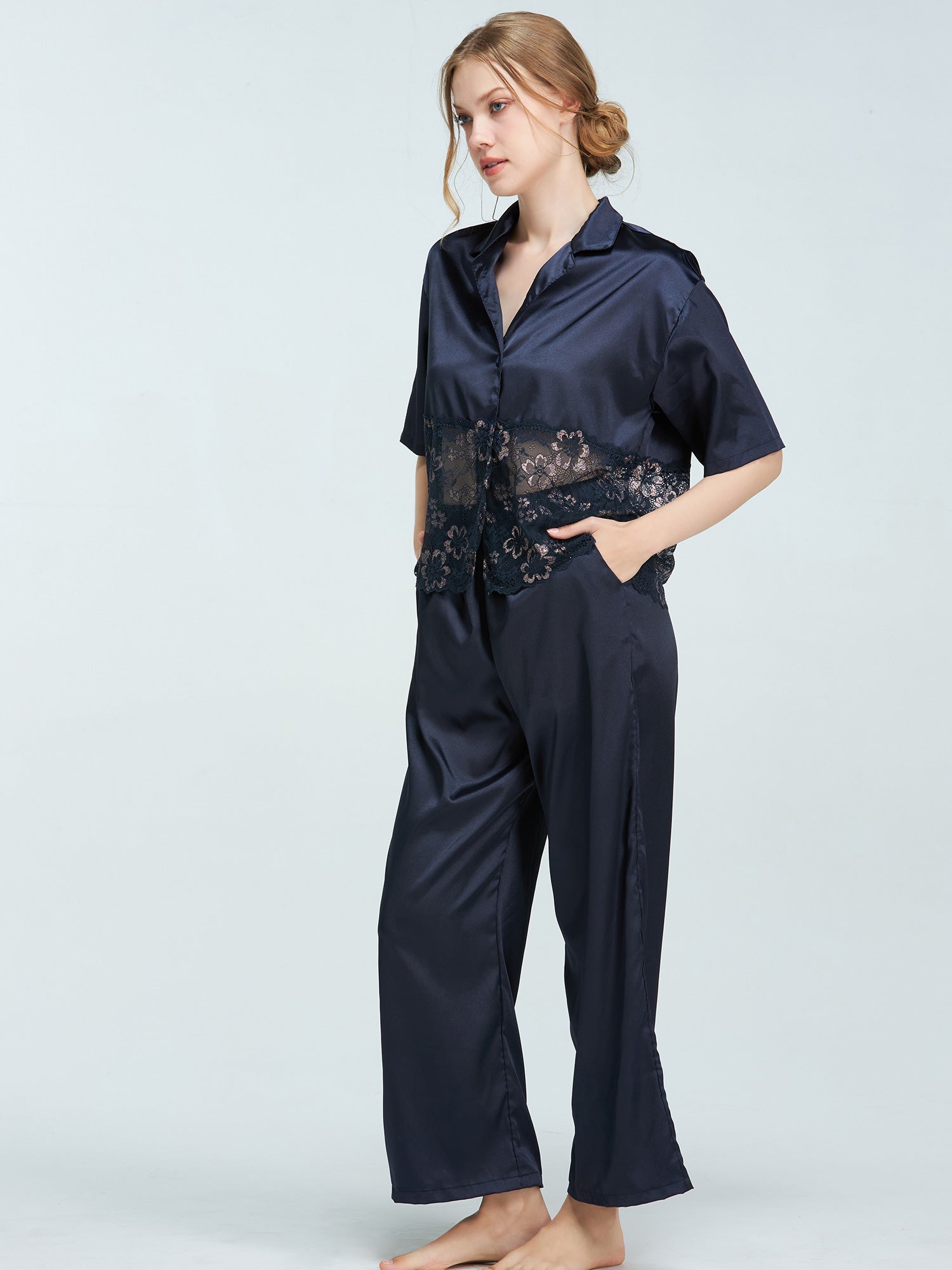 アンブラ ANNEBRA Waltz レースコンビナイトウェア （Navy） Navy