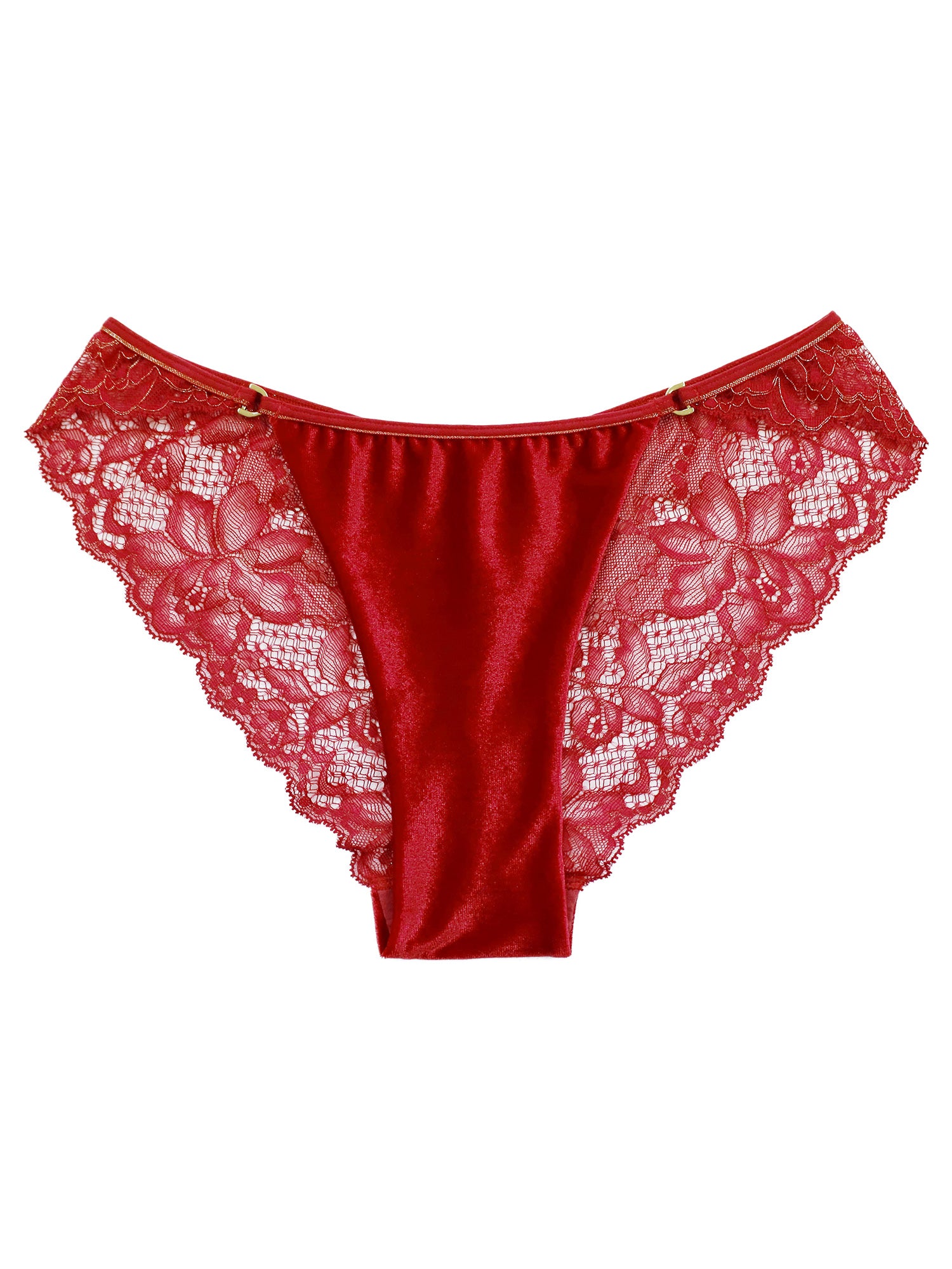 アンブラ ANNEBRA Velvet Sin ベロア×レースショーツ 【返品不可商品】 （Red） Red