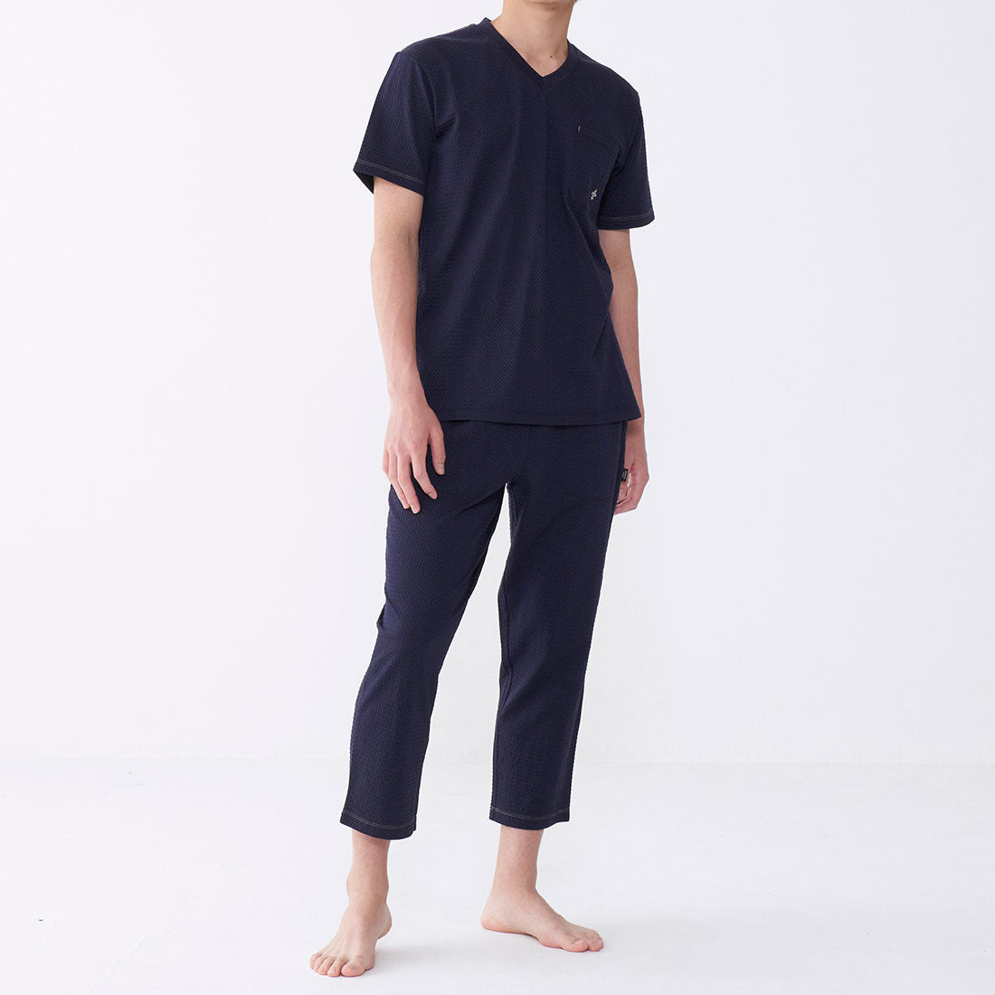 エポカ ウォモ EPOCA UOMO スクエアサッカーアンクルレッグテーパードパンツ （コン） コン