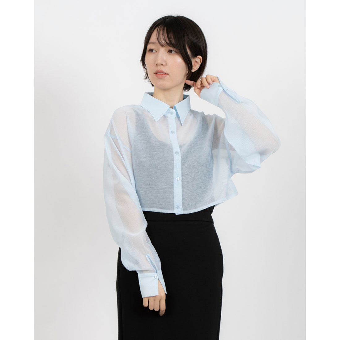エピミエピミー epimi e'pimmy シアークロップドシャツ （BLU） BLU