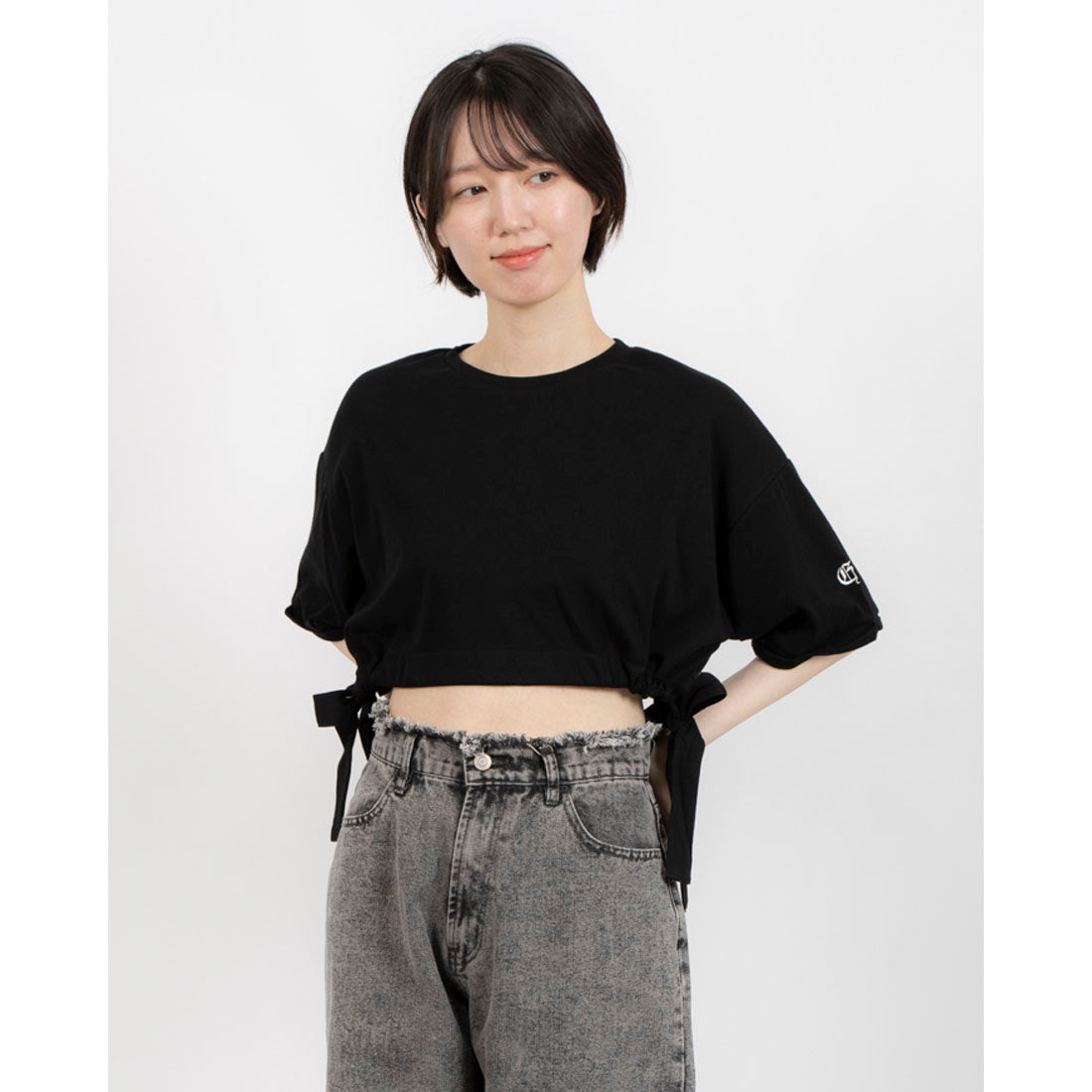 エピミエピミー epimi e'pimmy 裾ドロストクロップドTシャツ （BLU） BLU
