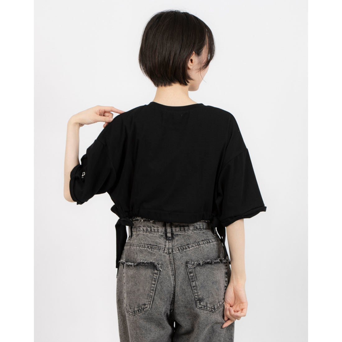 エピミエピミー epimi e'pimmy 裾ドロストクロップドTシャツ （BLU） BLU